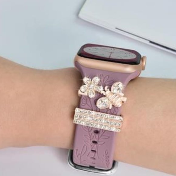NEW Set of 4 Pack Engraved Apple Watch Bands with Charms main image 4